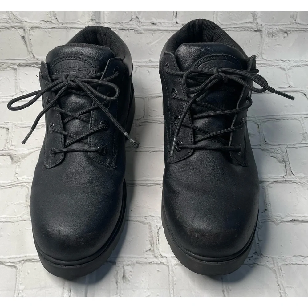 Black Leather Lugz Low Work Boot